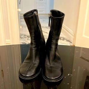 The Row Black Leather Boots